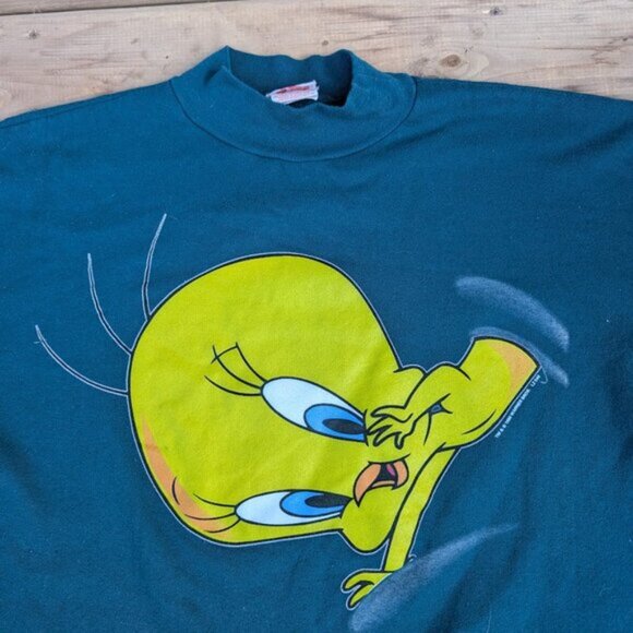 Vintage 1996 Novel Teez Double Sided Tweety Bird Sweater Size Large - Picture 2 of 9
